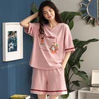 纯棉睡衣女士夏季短袖短裤卡通学生薄款宽松公主风两件套装家居服