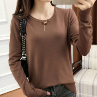 柔软圆领毛衣女针织毛衫打底绒衫上衣宽松低领大码内搭