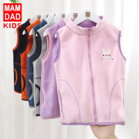 KIDS MAM&DAD秋冬儿童双层摇粒绒马甲保暖加厚宝宝背心坎肩男童女童马甲外套