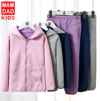 KIDS MAM&DAD[两件套]儿童摇粒绒套装男童女童外套裤子秋冬加绒加厚宝宝套装