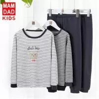 KIDS MAM&DAD秋冬儿童保暖内衣套装中大童家居服棉质男女童秋衣秋裤套装