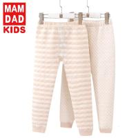 KIDS MAM&DAD秋冬三层加厚儿童彩棉秋裤空气棉裤子 宝宝秋裤儿童保暖裤护膝防风