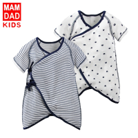 KIDS MAM&DAD[2件装]夏天婴儿短袖蝴蝶哈衣爬爬服棉质婴幼儿衣服连体睡衣童装