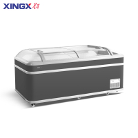 星星(XINGX) 商用单温组合岛柜 大容量弧形玻璃门展示柜 超市卧式海鲜冷藏保鲜柜 SD/SC-850BYA