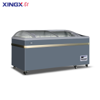 星星(XINGX) 商用单温组合岛柜 大容量弧形玻璃门展示柜 超市卧式海鲜冷藏保鲜柜 SD/SC-600BY