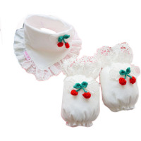 夏豹宝宝蕾丝套袖秋冬可爱婴幼儿小护袖套女童手袖头公主口水巾围嘴兜