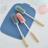 夏豹 洗奶瓶刷子长柄硅胶耐高温洗杯子清洁刷无死角