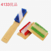夏豹老式2支装刷鞋子硬毛刷子竹制刷鞋地板刷鞋刷洗鞋方便木柄