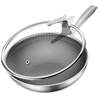 夏豹316不锈钢炒锅不粘锅无涂层煤气灶电磁炉炒菜锅大勺锅具