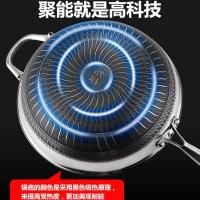 夏豹赫巴兹316不锈钢不粘锅炒锅平底无涂层炒菜锅电磁煤气炉