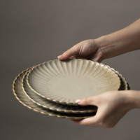 夏豹日式陶瓷餐具菜盘子创意餐盘艺术早餐盘复古浅盘鱼盘商用餐厅