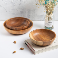 夏豹相思木碗原木碟子整块实木盘餐具沙拉碗木器水果碟干果杂粮浅口碗