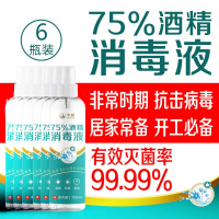 75%度乙醇消毒液家用室内免洗洗手液便携式消毒水喷雾医用6瓶 75度酒精消毒液6瓶[家庭装]