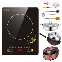 大功率纳丽雅Naliya电磁炉家用3500W爆炒菜火锅多功能一体套装组合商用灶 套餐3+电饭煲[不粘锅]