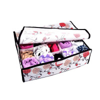 20格玫瑰花软盖收纳盒内衣收纳盒袜子分类收纳盒文胸收纳整理盒