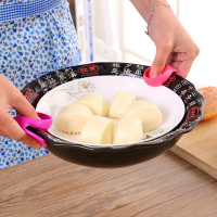 2只装厨房硅胶隔热手指套烤箱微波炉防烫专用盘夹手指套耐高温手套颜色随机