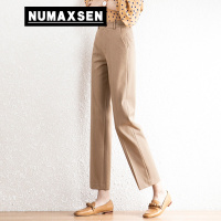 纽曼森(Numaxsen)女士西裤九分小2022春夏新款宽松显瘦高腰小直筒裤工作裤烟管裤子