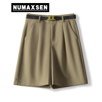 纽曼森(Numaxsen)短裤女洋气中性五分裤夏季薄款百慕大2022新款高腰显瘦阔腿西装裤