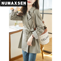 纽曼森(Numaxsen)通勤百搭风衣女式2022年春秋季新款韩系腰带收腰时尚外套