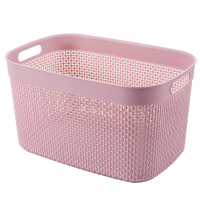 仿藤编织脏衣服收纳篮浴室收纳框家居长方形玩具塑料小筐子零食框