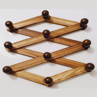 大号木质伸缩衣架挂钩挂上的衣服挂钩包包挂钩墙壁墙上壁挂架子家用大号挂物架子木架衣钩 yz 菱形伸缩挂衣架