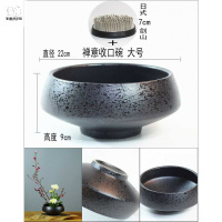 剑山插花器花插插花底座 禅意复古花盆水培写景盘陶瓷插花器小源流剑山插花东方花道器插花工具 N01L1禅意收口碗