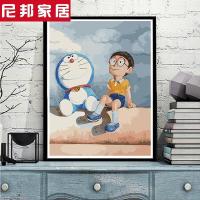 油画diy数字油画油彩儿童卡通动漫叮当机器猫大雄多哆啦A梦手绘装饰画