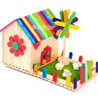 雪糕棒儿童diy手工制作 模型小屋房材料包幼儿园创意拼装Sczd