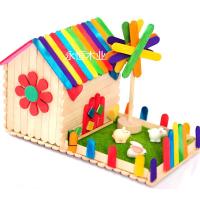 雪糕棒儿童diy手工制作 模型小屋房材料包幼儿园创意拼装Sczd
