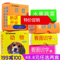 鹏辰正版全6盒宝宝启蒙认知撕不烂早教卡片 儿童书籍0-3岁 婴幼儿早教益智串环看图识字认字卡