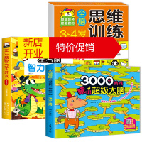 鹏辰正版全套3册3-4岁专注力训练书幼儿童数学思维逻辑3000个游戏玩出大脑左右脑全脑潜能开发早教书益智游戏