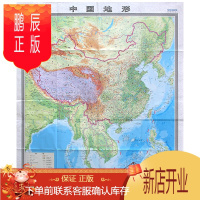 鹏辰正版国家版图系列-竖版中国地形图地图 1150*1350mm 详细表示南海诸岛 地形版