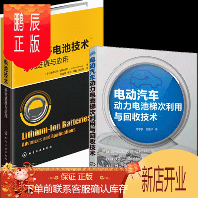 鹏辰正版动力锂电池梯次利用与回收处理+锂离子电池技术研究进展与应用 2册书籍