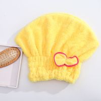 黄色1个装(薄款特价款) [加速吸水 干神器]珊瑚绒加厚吸水快速干帽加厚浴帽