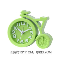 自行车绿色 创意学生用儿童舒适闹钟女床头电子时钟简约钟可爱卡通小摆件钟表