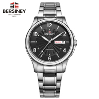 BERSINEY(波西尼)商务手表男简约时尚情侣表石英表钢带腕表防水非机械表 男士礼物 博登系列