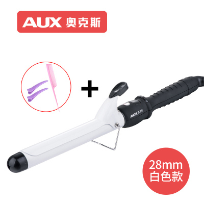 奥克斯(AUX)电卷发棒女网红款大卷内扣浪烫发棒刘海陶瓷 黑白28MM