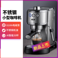 北美电器(ACA)E10D咖啡机家用小型意式半全自动商用蒸汽奶泡机一体 银色