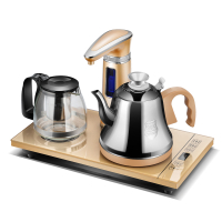 全自动上水壶电热烧水壶泡茶保温家用电茶炉具茶壶炉茶台一体 自动304不锈钢款金色