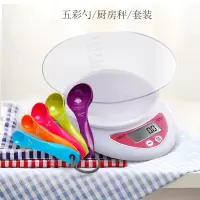 厨房秤烘焙秤计量家用食物小型电子秤称0.1g 精准克重秤 粉色3Kg/0.1g+托盘+五彩勺