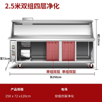 花田趣烧烤净化器烧烤车烧烤炉子商用户外摆摊平吸烧烤架一体机_2.5米双组四层普通款加厚不锈钢