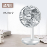 康佳(KONKA)小风扇桌面USB便携式可充电款小型电风扇学生宿舍床上办公室桌户外摇头_基础款-可充电-藕粉4000毫安