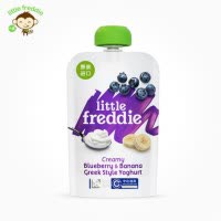 小皮(Little Freddie)欧洲进口 蓝莓香蕉酸奶果泥 100g/袋装 宝宝辅食婴儿水果泥