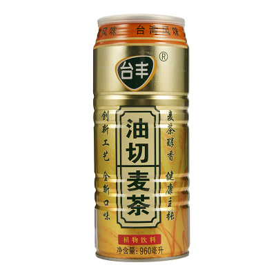 (960ml*2瓶)台丰油切麦茶健康饮料非进口植物谷物罐特惠装
