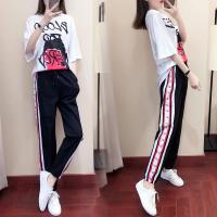 运动套装女春夏装新款韩版时尚两件套休闲宽松显瘦半袖长裤学生服