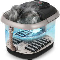 足浴盆器全自动按摩洗脚盆电动加热泡脚桶家用恒温足疗机 液晶[含旋钮版所有功能+加强版熏蒸泡+温度高低调节+液晶显示