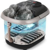 足浴盆器全自动按摩洗脚盆佳仁电动加热泡脚桶家用恒温足疗 液晶[含旋钮版所有功能+加强版熏蒸泡+温度高低调节+液晶显示