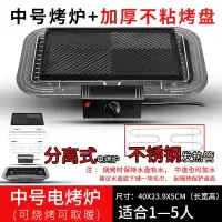 电烧烤炉商用电烤盘羊肉串电烤炉时光旧巷韩式家用无烟烤肉机烤架锅 中号+不粘烤盘(1-5人)