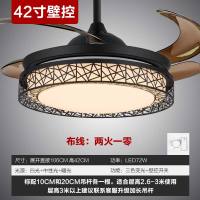 现代简约隐形吊扇灯时光旧巷家用客厅卧室餐厅蓝牙音响52寸带风扇吊灯一体 42寸\黑色\三色变光\壁控