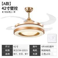 大风力吊扇灯隐形风扇灯餐厅卧室客厅时光旧巷家用北欧吸顶带风扇吊灯一体 A-42寸壁控